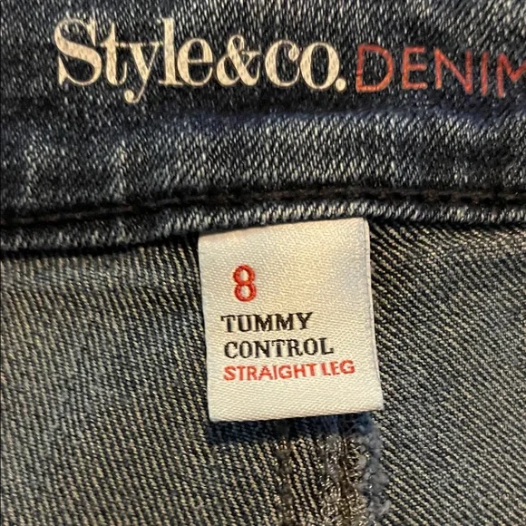 Style & Co. Women's Dark Blue Straight Leg Jeans - Picture 2 of 3